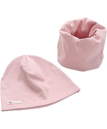 VUCDXOP Kids Cotton Hat Scarf Set - Beanie Hat + Tube Scarf Combo for Boys and Girls - Pink - Size L (3-7 Years) - Buy Online on GoSupps.com