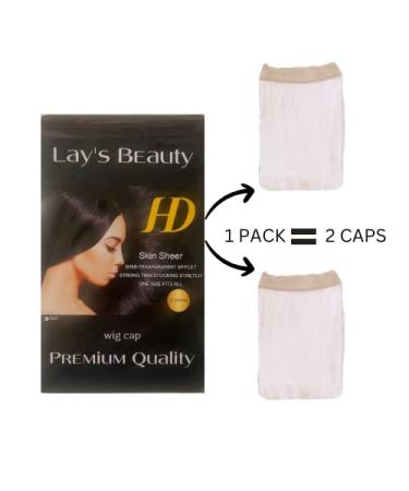 Lay's Beauty Premium Invisible Wig Caps - Colorless & Ultra Thin for Lace Front Wigs (2PCS) - Buy Online on GoSupps.com