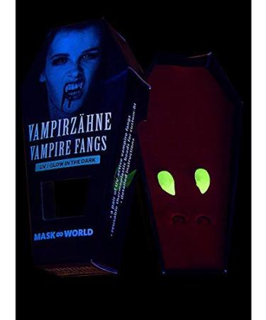 Maskworld UV Glow in the Dark Vampire Teeth - Reusable Halloween SFX Corner Teeth with Thermoplasty for Perfect Fit - Buy Online on GoSupps.com