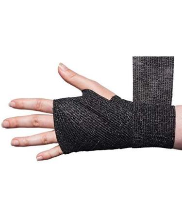 Risen Cohesive Bandage 2x5 Yards 6 Rolls - Self Adherent Wrap for Ankle Sprains & Swelling - Flexible & Breathable First Aid Tape in Black - Buy Online on GoSupps.com