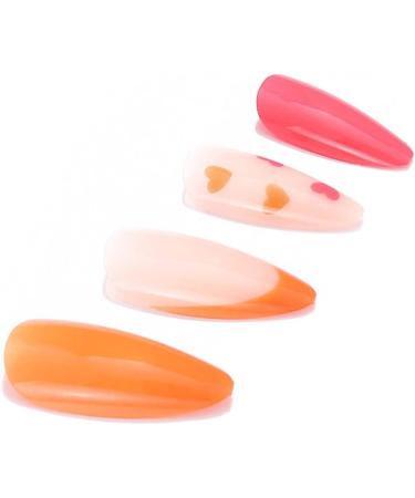 French False Nails Pink Heart Press on Nails Ballerina Acrylic Stick on Nails Almond Fake Nails 24pcs for Women and Girls (Color : Pink Size : B) - Buy Online on GoSupps.com