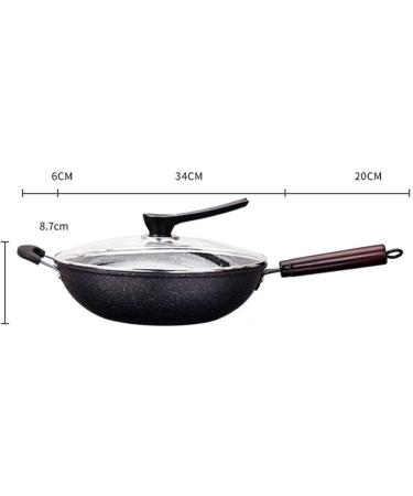 DNCG Frying Pan Skillet 34cm Fine Iron Wok Physical Pan Cooker Kitchen Utensils - Buy Online on GoSupps.com