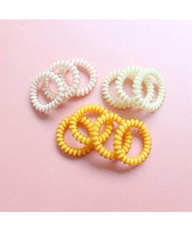 Canjoyn 10 Pcs Pink Rubber Spiral Hair Ties - No Crease Coil Hair Bands for Women with Thick Hair - Buy Online on GoSupps.com