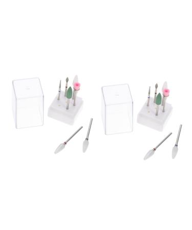 minkissy 2 Sets Nail Clipper Grinding Head Nails Cuticle Remover Electric File for Nails Ceramic Tools Brocas para Nail Drill Nail Art Tool Nursing Tungsten Steel Exfoliating Nail Clippers