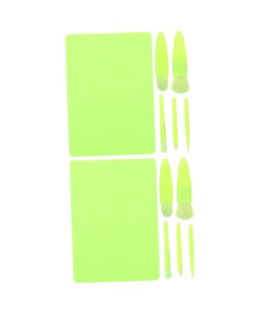 FRCOLOR 2 Sets Makeup Brush Set Foundation Brush Makeup Mirror Loose Powder Vanity Bristles Makeup Brush Women Makeup Brush Artificial Fiber Travel Set of Brushes Boxed 9.50X3.00X2.00CMx2pcs Greenx2pcs