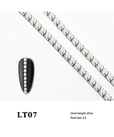 25cm Nail Art Metal Pearl Chain - Glitter Accessories for DIY Manicure | Gold & Silver LT07 - Buy Online on GoSupps.com
