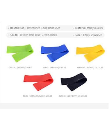 Buy Taview Natural Latex Resistance Loop Bands - Set of 5 (12 inch) for Stretching Physical Therapy Yoga & Home Fitness - Fast International Shipping - Buy Online on GoSupps.com