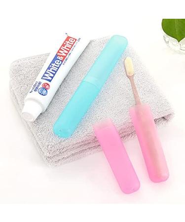 Eco-Friendly Portable Toothbrush Case Set - 5PCS Transparent Candy-Colored Travel Covers for Camping School & Business Trips - Buy Online on GoSupps.com
