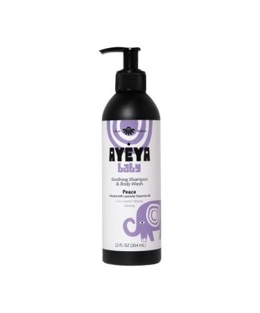 AY YA Baby Shampoo & Body Wash Lavender-Infused Calming 2-in-1 Cleanser for Hair & Body | Plant-Based Baby Wash with Shea Butter & Comfrey Extract (Peace)