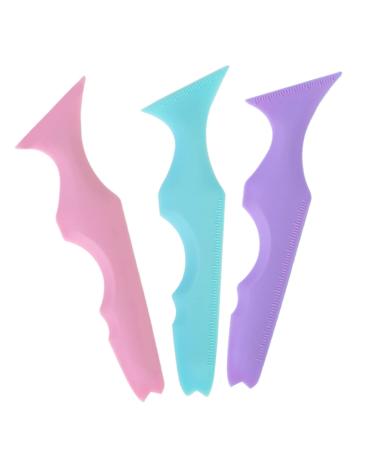 Beavorty 3pcs Silicone Beauty Ruler Purple Eyeliner Pencils Lipstick Wearing Aid Makeup Supply Supplies Girl