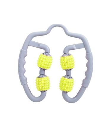 2xk-Nov massage roller 4 rolls for anti-cellulite massage deep muscle tissue and thin legs massage roller for muscle relaxation of the arms and neck (yellow)
