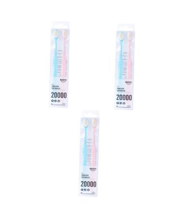 Gleavi 6 STK additional toothbrush coal toothbrush Bulk-toothbrush toothbrush treat charcoal travel toothbrush nylon toothbrush rubber captivity pregnant woman little head
