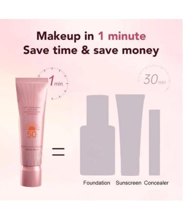 3 in 1 whitening sunscreen foundation concealer sunscreen foundation moisturizing foundation natural face sunscreen concealer foundation - Buy Online on GoSupps.com