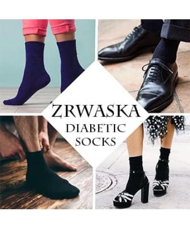 ZRWASKA Diabetic Socks For Women Wide Honey Comb top soft cuff Ankle Oedema friendly Non-Elastic Grip for Swollen feet Leg Non-Binding Circulatory Neuropathy Socks 4-8 (Pack 6) 4-8 Brown (6 Pairs) - Buy Online on GoSupps.com