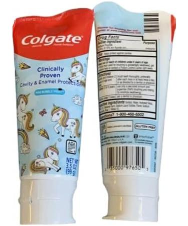 Colgate Kids 3-Pack Unicorn Toothpaste, Mild Bubble Fruit Flavor, Fluoride Protection - Buy Online on GoSupps.com