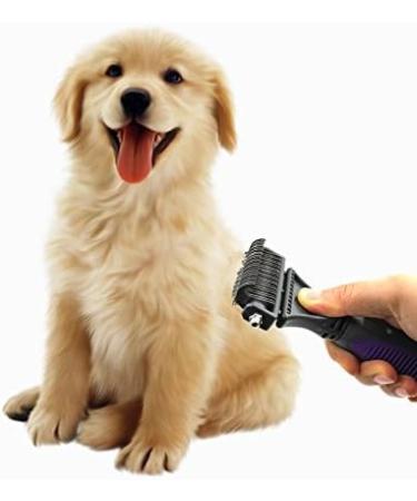 Hertzko Premium Dematting Tool for Dogs and Cats - Deshedding Brush and Matt Breaker - Ideal for Removing Matted Fur and Undercoat - Large Purple - Buy Online on GoSupps.com