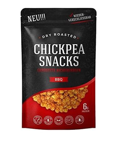 Chickpea snacks - crispy roasted chickpeas - student food - protein -rich snack - 150g - vegan & gluten -free (1 piece barbecue) barbecue 150 g (1 Pack)