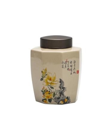 SFANIIX Stash Jar Container Plant Ash Ceramic Tea Cans Double-layer Sealed Cans Common Flower Tea Storage Cans Household Medicinal Materials Cans Vintage Storage Jars