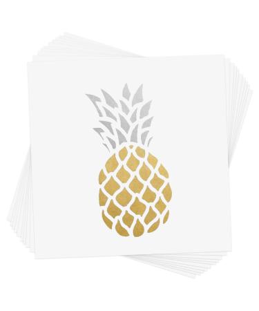 Pineapple set of 10 assorted premium waterproof metallic gold & silver tropical temporary foil Flash Tattoos  temporary tattoo  beach  party favor  party supplies  waterproof tattoo  tropical tattoo