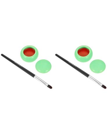 SUBOFAN ABOOFAN 2Pcs Lipstick Blush Eyeshadow Vintage Blusher Moisturizing Lipstick Eyeshadow Cheek Blusher Multifunctional Blusher Creative Blusher Eyeshadow Eye Shadow Face