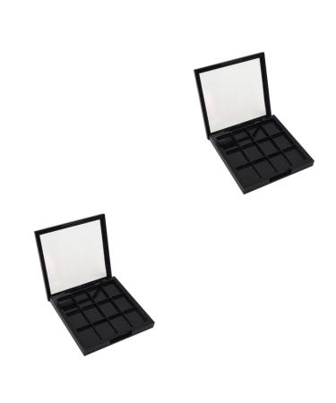 Healeved 2 Pcs 12 Empty Eyeshadow Dish Blush Palette Eyeshadow Palette Travel Eyeshadow Empty Eye Shadow Case 1 count (Pack of 1) Blackx2pcs