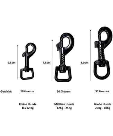 Adjustable Dog Liner for Small & Large Dogs - Double Linen 2.80m x 15mm Black Hooks - International Shipping Available - Buy Online on GoSupps.com