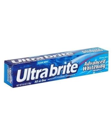 10 Ultra Brite Clean Mint Advanced Whitening Toothpaste 6-oz. Tubes by UltraBrite