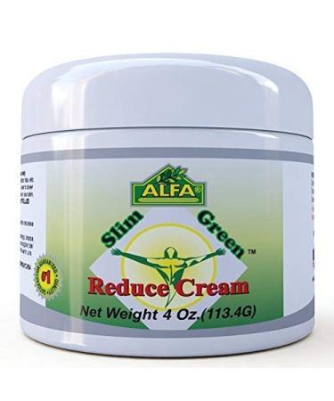 ALFA VITAMINS Premium Slim Green Reduce Cream Weight Loss & Fat Burning Support for Men & Women with Workout - Does Not Stain Or Grease - Organic Natural Ingredients - Made in USA - 4 oz