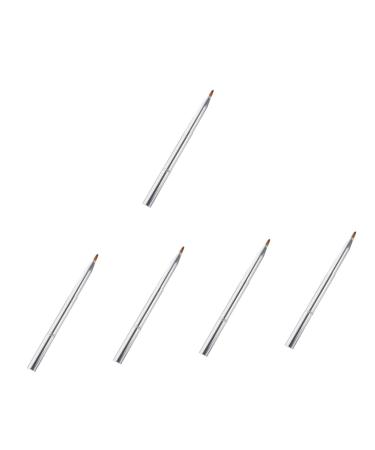 minkissy 5pcs Double Ended Lipstick Brush Lip Double Head Lipstick Brush Lip Brush Eyeshadow Brush Lipstick Applicator Wands Makeup Brush Beauty Make up Applicator Brush Aluminum Alloy Miss
