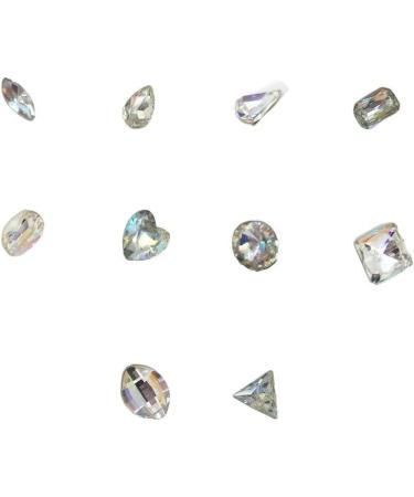 dijiusidy Nail Rhinestones Manicure Decorations Multiple-Shape Multi-color Glass DIY Decor Stickers Eye-catching Beauty Tools 8mmRound Satellite - Buy Online on GoSupps.com