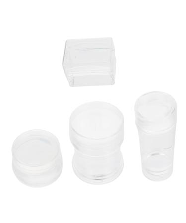 Ipetboom 4 Sets Nail Stamp Nail Art Seal Spachella Silicone Manicure Tools Silicone Scraper Silicone Nail Tools Manicure Transfer Seal Clear Jel Plastic Cosmetic Silicone Nails