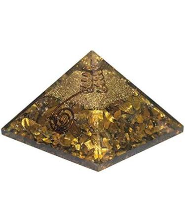 Buy Tiger Eye Gemstone Orgone Pyramid - EMF Protection Positive Energy & Aura Cleansing | 65-75mm Home Decor - Buy Online on GoSupps.com