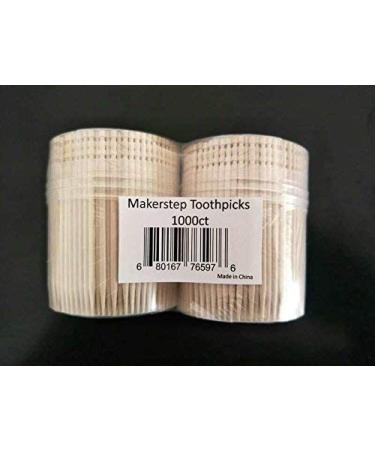 Makerstep 1000 Wooden Toothpicks with Ornate Handle in Holder Container - 2 Packs of 500 - Ideal for Crafts, Parties, Cocktails, Teeth Cleaning, and Appetizers - Buy Online on GoSupps.com