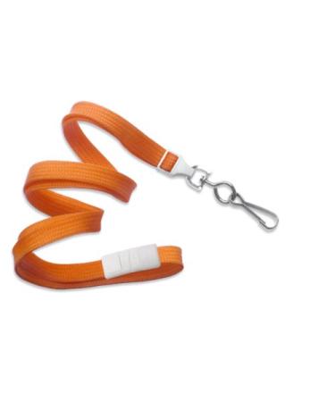 Orange 3/8" Wide 36" Flat Braid Breakaway Lanyard, Swivel Hook (100/bag)