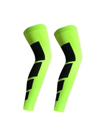 Dexlary Full Leg Sleeves Long Compression Knee Sleeves Protect Leg for Men Women Basketball, Arthritis Cycling Sport Football Green Large