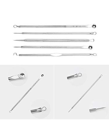 ICYCHEER Blackhead Remover Tool Set - 5pcs Stainless Steel Acne & Whitehead Removal Kit for Clear Skin - Buy Online on GoSupps.com