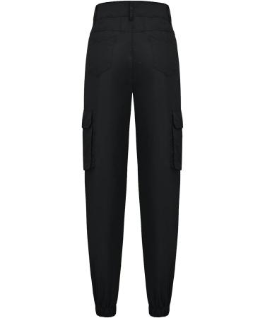 Women's Summer Hip Hop Baggy Sweatpants - High Waist Cargo Pants with Multiple Pockets | Black Joggers Trousers - Buy Online on GoSupps.com
