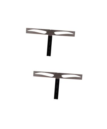 Beavorty 2pcs Eyebrow Ruler Eyebrow Drawing Tool Brow Stencils Eyebrow Stencil Kit Template Mold With Box