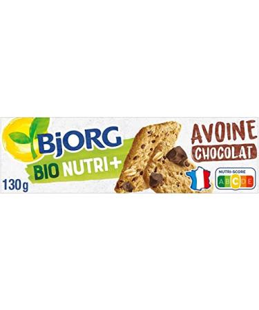 G n rique BJORG - Organic Oat Chip Biscuit - Healthy and Crunchy Snack of 130g for a Gourmet and Organic Break - Set of 4