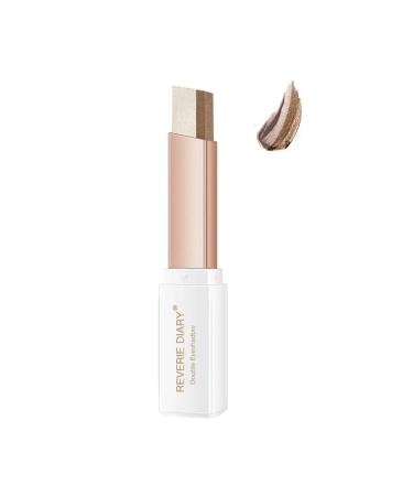 Two Tone Eyeshadow Stick Long Lasting Eyeliner Pen Two Colors in One Matte Glitter Shimmer Eyeshadow Glitter Gradient Eyeshadow Stick 02# Brown Coffee