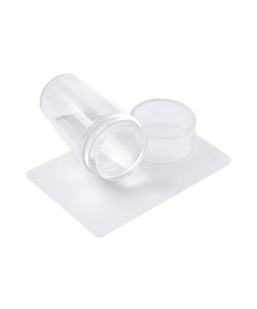 WOSO One Piece Clear Silicone Jelly Stamper With Scraper Clear Nail Art Jelly Stamper Nail Art Stamping Stamper for Manicure Tools