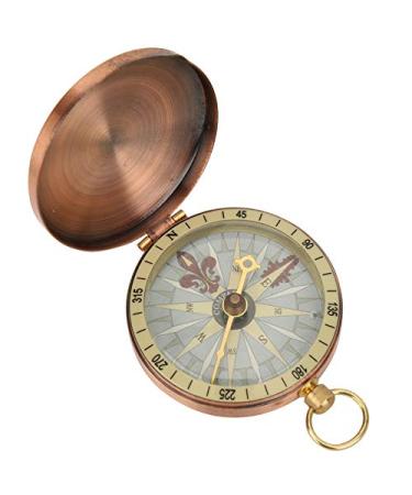 Tbest Portable Compass Vintage Retro Metal Copper Flip Cover Pocket Watch Compass Replacement for Camping Hiking Boating