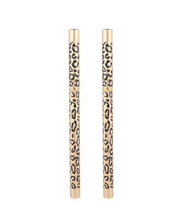 Healeved 2pcs Leopard Cover Eyebrow Pencil Longlasting Professional Eyebrow Makeup Pencil and Brush 1 count (Pack of 1) Brown