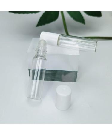 50 Pack 5ml Clear Roller Bottles with White Lids for Essential Oils & Travel - Glass Oil Rollers - Buy Online on GoSupps.com