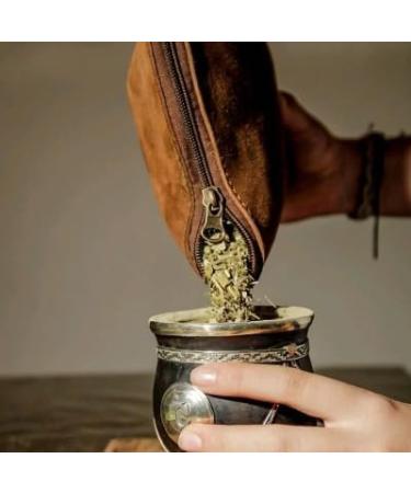 PALMATEO Handmade Genuine Leather Yerba Container I Yerba Mate Container I Modern Practical Yerbero for Men Women at Work Outdoor Travel Picnic - CUERO 500gr (Cuero Descarne Beige) - Buy Online on GoSupps.com