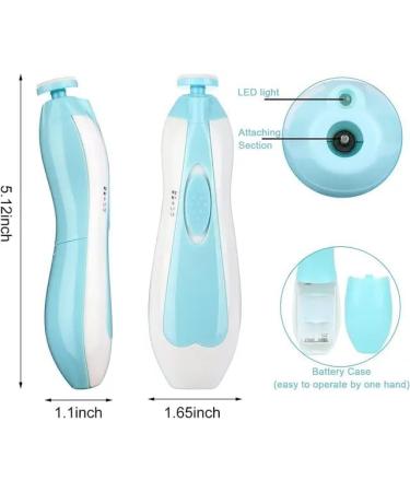 Baby Electric Nail Trimmer Set Baby Electric Nail File 6 in 1 Baby Nail Clipper with LED Light and Grinding Heads for Newborn Infant Toddler Adults (Blue) Nail Care Kit for All Ages - Buy Online on GoSupps.com