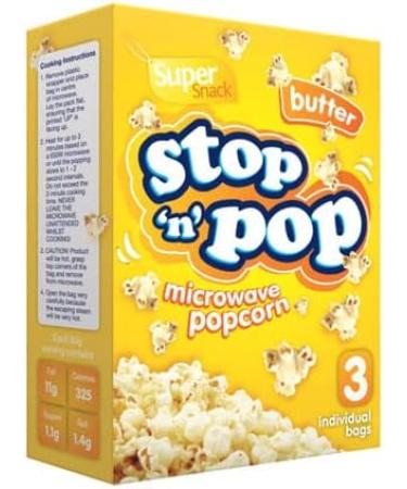 Microwave Popcorn Bundle with Stop n Pop Butter Microwave Popcorn 85g x3 Bags x3 Pack and Salty Microwave Popcorn 85g x3 Bags x3 Pack (6 Pack) - Buy Online on GoSupps.com