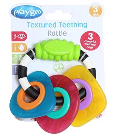 Buy Playgro Teething & Grasping Ring Trio - Colorful Textured Rattles for Babies 3+ Months | International Shipping Available - Buy Online on GoSupps.com