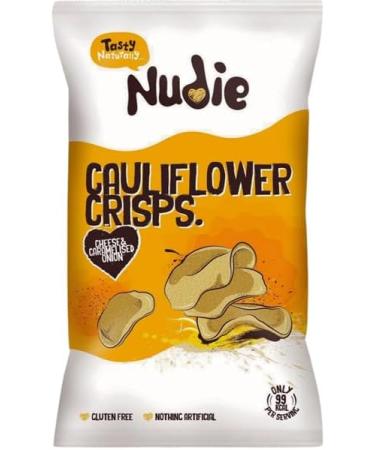 Nudie Snacks Cauliflower Crisps Katsu Curry and Cheese 80g & Caramelised Onion 80g - Buy Online on GoSupps.com