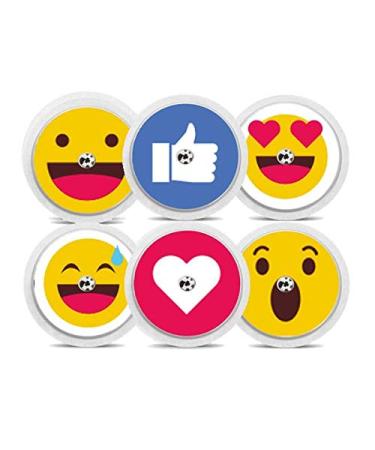 Diasticker - Stickers for Freestyle Libre 2 Sensor - Set of 6 Emojis
